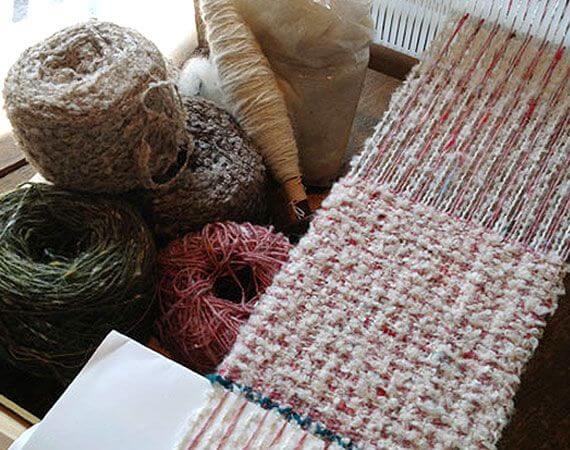 糸紡ぎ織物体験